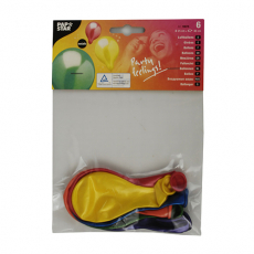 6 Luftballons Ø 25 cm farbig sortiert Metallic