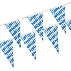 10 x  Wimpelkette, Folie 4 m Bayrisch Blau wetterfest