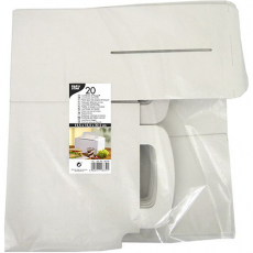 20 Lunch-Boxen, Pappe pure eckig 12,5 cm x 15,5 cm x 22,5 cm weiss mit Tragegriff