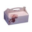 20 Gebäck-Kartons, Pappe eckig 16 cm x 10 cm x 9 cm rosé mit Tragegriff