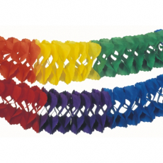 Großraumgirlande, Papier Ø 25 cm · 10 m Rainbow schwer entflammbar