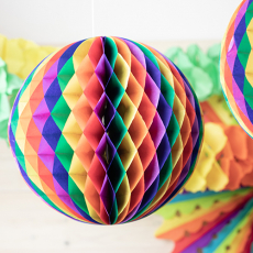 Wabenball Ø 60 cm Rainbow schwer entflammbar
