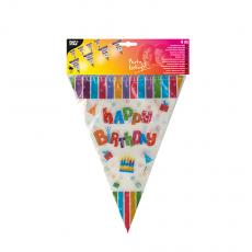 Wimpelkette, Folie 4 m Happy Birthday wetterfest