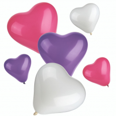 12 Luftballons farbig sortiert Heart small + medium