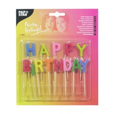 Buchstabenkerzen-Set 8 cm Happy Birthday