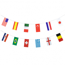 Flaggenkette, Papier 10 m 32 Nations schwer entflammbar
