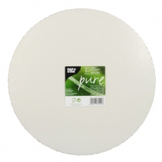 10 Tortenunterlagen, Pappe pure rund Ø 28 cm weiss mit gezacktem Rand