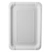 25 Teller, Pappe pure eckig 16,5 cm x 23 cm weiss