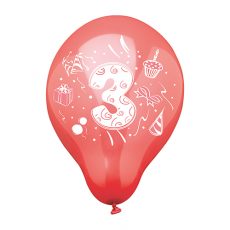 6 Zahlenluftballons Ø 25 cm farbig sortiert 3