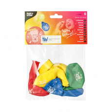 6 Zahlenluftballons Ø 25 cm farbig sortiert 5