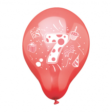 6 Zahlenluftballons Ø 25 cm farbig sortiert 7