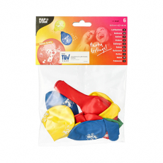 6 Zahlenluftballons Ø 25 cm farbig sortiert 7
