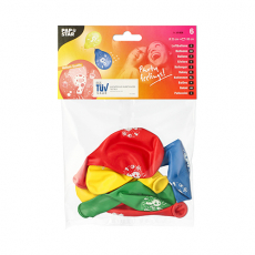6 Zahlenluftballons Ø 25 cm farbig sortiert 9