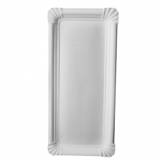 250 Teller, Pappe pure eckig 11 cm x 24 cm weiss