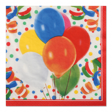6 x  100 Servietten, 3-lagig 1/4-Falz 33 cm x 33 cm Lucky Balloons