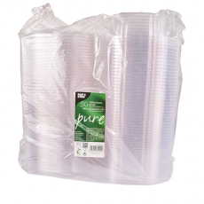 50 Feinkost- und Salatschalen mit Klappdeckeln, PLA pure 750 ml 6,6 cm x 20,5 cm x 16,8 cm glasklar