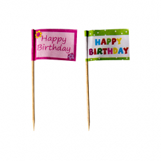 20 Deko-Picker 8 cm Happy Birthday