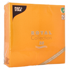 50 Servietten ROYAL Collection 1/4-Falz 40 cm x 40 cm orange