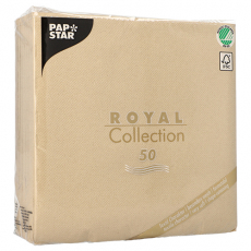 50 Servietten ROYAL Collection 1/4-Falz 40 cm x 40 cm sand