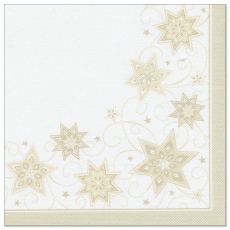 20 Servietten ROYAL Collection 1/4-Falz 40 cm x 40 cm champagner Just Stars