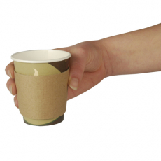 100 Banderolen für Heißgetränkebecher pure Ø 7,3 cm · 5,8 cm braun