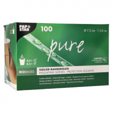 100 Banderolen für Heißgetränkebecher pure Ø 7,3 cm · 5,8 cm braun
