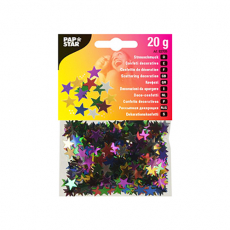 Deko-Streuschmuck, Folie Ø 1 cm farbig sortiert Stars 20 gr.