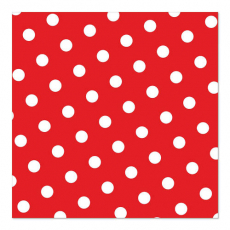 30 Servietten, 3-lagig 1/4-Falz 33 cm x 33 cm rot Dots