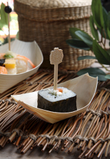 50 Fingerfood - Schalen, Holz pure 8,5 cm x 5,5 cm Schiffchen