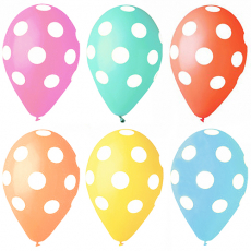 6 Luftballons Ø 29 cm farbig sortiert Dots