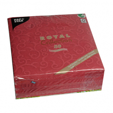 50 Servietten ROYAL Collection 1/4-Falz 40 cm x 40 cm bordeaux Casali