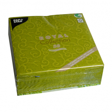 50 Servietten ROYAL Collection 1/4-Falz 40 cm x 40 cm olivgrün Casali