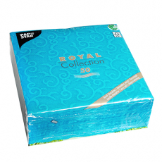 50 Servietten ROYAL Collection 1/4-Falz 40 cm x 40 cm türkis Casali