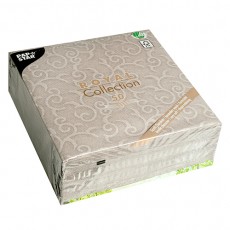 50 Servietten ROYAL Collection 1/4-Falz 40 cm x 40 cm grau Casali