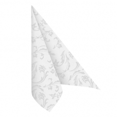 50 Servietten ROYAL Collection 1/4-Falz 40 cm x 40 cm weiss Damascato