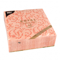 50 Servietten ROYAL Collection 1/4-Falz 40 cm x 40 cm nektarine Damascato