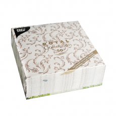 50 Servietten ROYAL Collection 1/4-Falz 40 cm x 40 cm braun Damascato