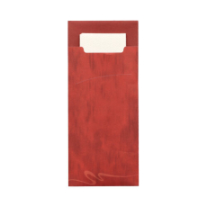 520 Bestecktaschen 20 cm x 8,5 cm bordeaux inkl. weißer Serviette 33 x 33 cm 2-lag.