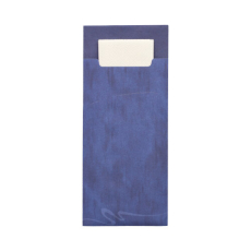 520 Bestecktaschen 20 cm x 8,5 cm blau inkl. weißer Serviette 33 x 33 cm 2-lag.