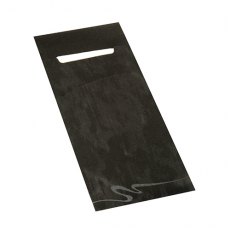 520 Bestecktaschen 20 cm x 8,5 cm schwarz inkl. weißer Serviette 33 x 33 cm 2-lag.
