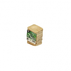 25 Schalen, Palmblatt pure eckig 6 cm x 6 cm x 1,3 cm