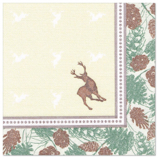 5 x 50 Servietten ROYAL Collection 1/4-Falz 40 cm x 40 cm Majestic Deer