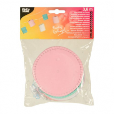 Deko-Girlande 3,6 m weiss/mint/rosa Pastel mit 8 Laternen
