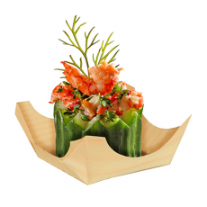 50 Fingerfood - Schalen, Holz pure eckig 1,5 cm x 4 cm x 4 cm
