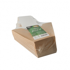 50 Sandwichboxen, Pappe mit Sichtfenster aus PLA 12,3 cm x 12,3 cm x 8,2 cm braun