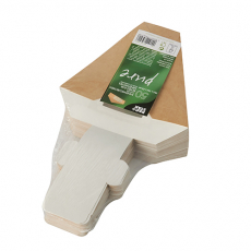 50 Sandwichboxen, Pappe mit Sichtfenster aus PLA 12,3 cm x 12,3 cm x 5,2 cm braun