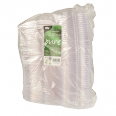 50 Feinkost- und Salatschalen mit Klappdeckeln, PLA pure 250 ml 3,1 cm x 16,1 cm x 13,2 cm glasklar