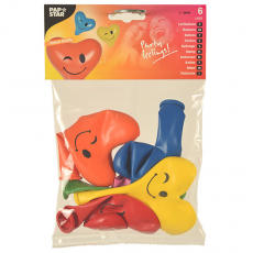 6 Luftballons Ø 28 cm farbig sortiert Heart - Blinky large