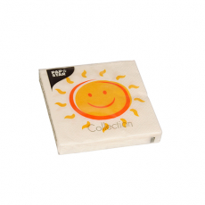 20 Servietten, 3-lagig 1/4-Falz 25 cm x 25 cm Here comes the Sun