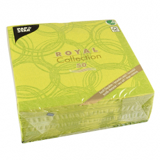 50 Servietten ROYAL Collection 1/4-Falz 40 cm x 40 cm limonengrün Bubbles
